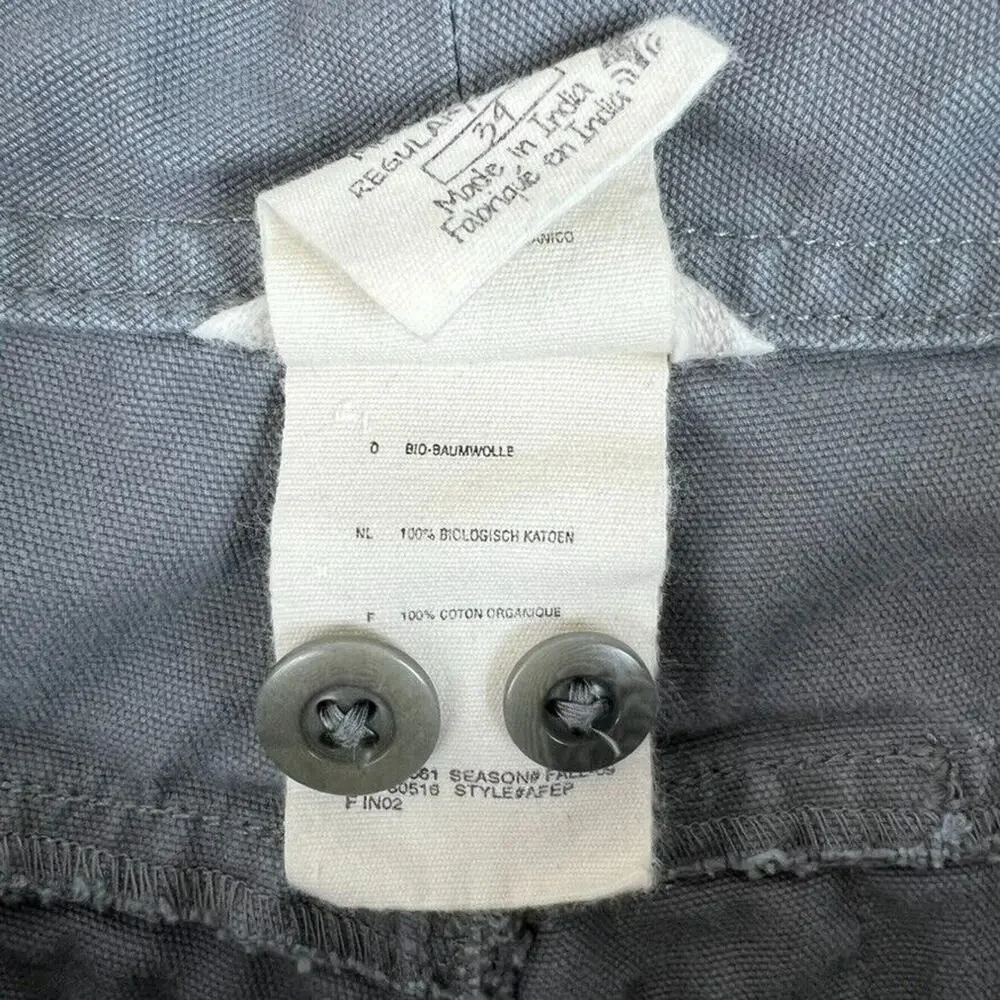 The North Face Pants Mens 34 Gray Canvas Organic Cotton Hiking Camping Trail